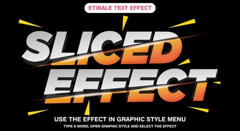 Sliced Effect 3d editable text Stock Illustration