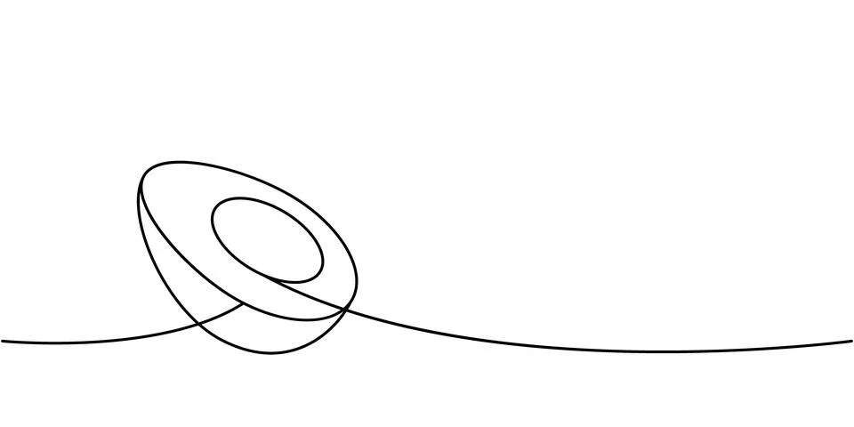 Sliced egg one line continuous drawing. Organic farm product. Vector Stock Illustration