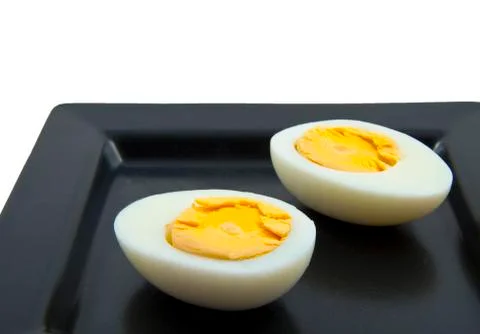 Sliced eggs close up Stock Photos