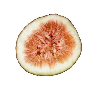Sliced fig isolated on the white background. Stock Photos