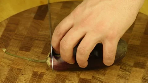 Sliced fresh eggplant Stock Footage 49928224