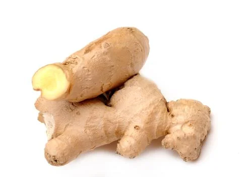 Sliced fresh ginger Stock Photos