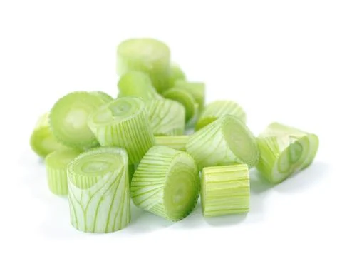 Sliced fresh onion leaf Stock Photos