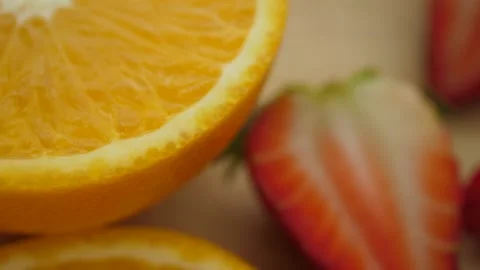 Sliced fresh orange background Stock Footage 160550719