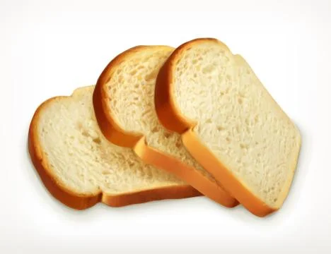 Sliced fresh wheat bread isolated on white background, bakery vector icon Illustrazione stock