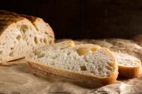 Sliced fresh white bread Stock Photos