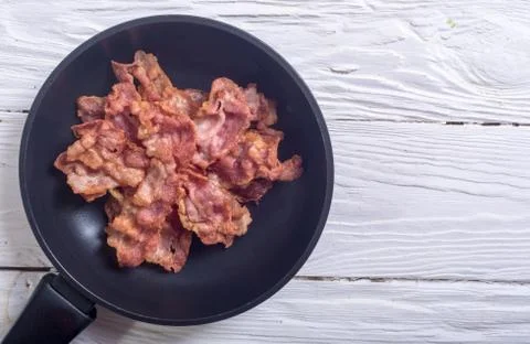 Sliced fried bacon Stock Photos