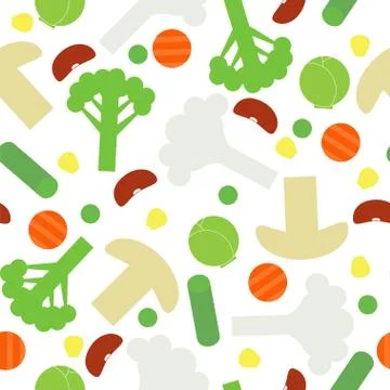 Sliced frozen vegetables seamless pattern Illustrazione stock