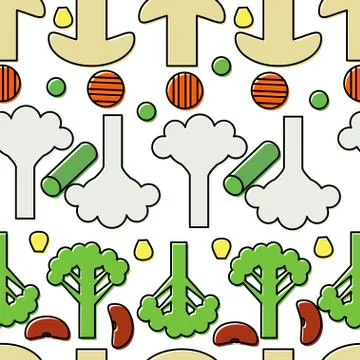 Sliced frozen vegetables seamless pattern Illustrazione stock