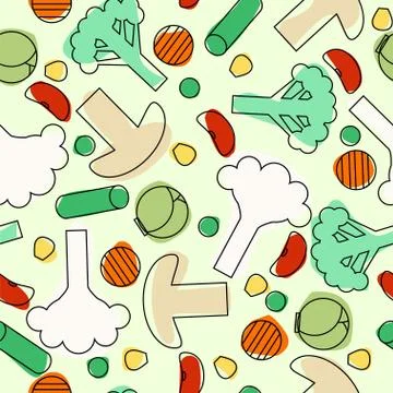 Sliced frozen vegetables seamless pattern Illustrazione stock