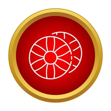 Sliced fruit citrus cross section icon Stock Illustration