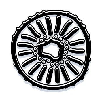 Sliced fruit cross section black white illustration Stock Illustration
