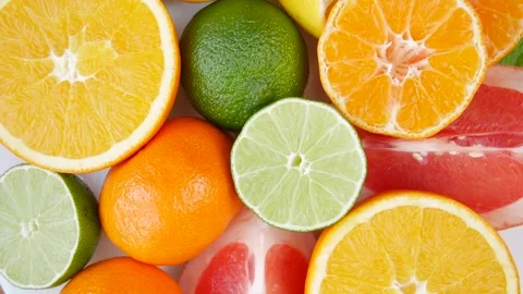 Sliced fruit on a plate. Stock Footage 243159140