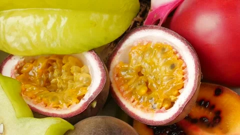 Sliced fruit on a plate. Stock Footage 245974971