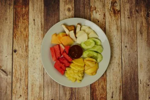 Sliced ​​Fruit Salad Stock Photos
