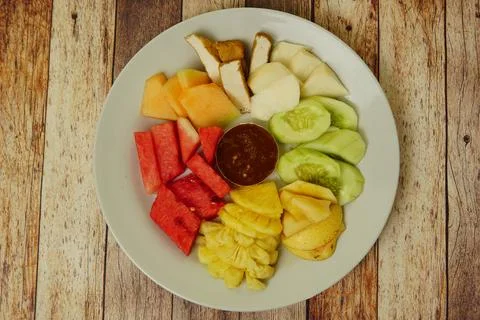 Sliced ​​Fruit Salad Stock Photos