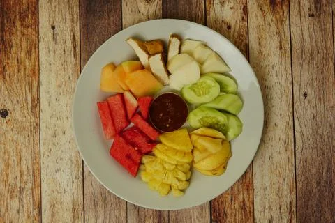 Sliced ​​Fruit Salad Stock Photos