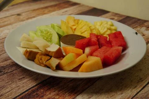 Sliced ​​Fruit Salad Stock Photos
