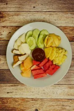 Sliced ​​Fruit Salad Stock Photos