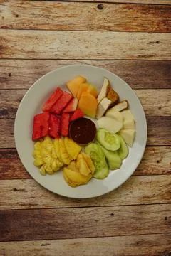 Sliced ​​Fruit Salad Stock Photos