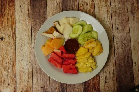 Sliced ​​Fruit Salad Stock Photos