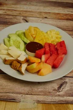 Sliced ​​Fruit Salad Stock Photos