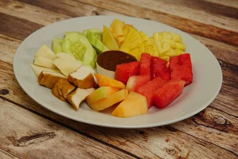 Sliced ​​Fruit Salad Stock Photos