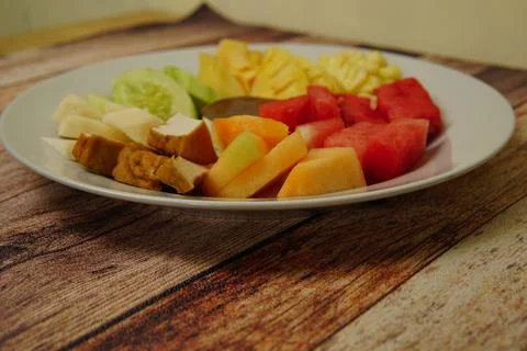 Sliced ​​Fruit Salad Stock Photos