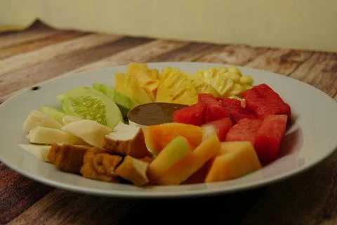 Sliced ​​Fruit Salad Stock Photos