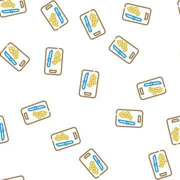 Sliced garlic knife vector seamless pattern Stock Illustration
