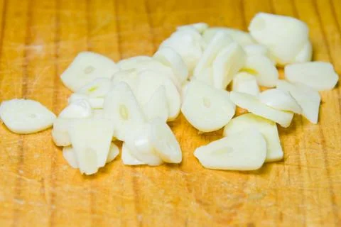 Sliced garlic Stock Photos