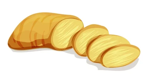 Sliced ginger icon animation Stock Footage 152563604
