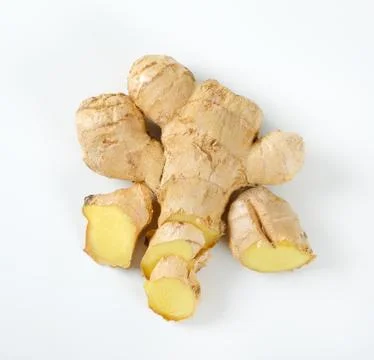 Sliced ginger root Stock Photos