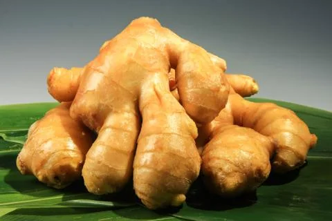 Sliced gingerroot Stock Photos