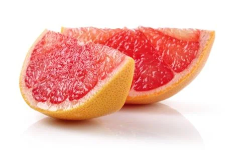 Sliced grapefruit isolated on white Stock Photos
