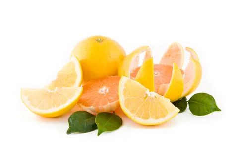 Sliced grapefruits Stock Photos