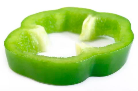Sliced green pepper Stock Photos