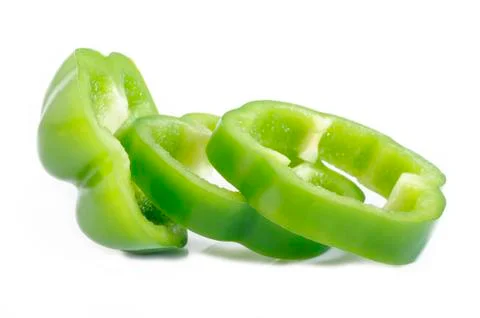 Sliced green pepper Stock Photos