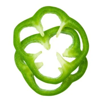 Sliced green pepper Stock Photos