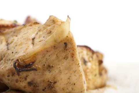 Sliced grilled chicken. Stock Photos
