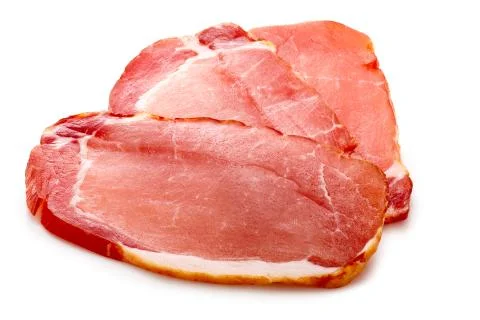 Sliced ham, clipping paths Stock Photos