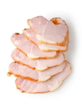 Sliced ham isolated Stock Photos