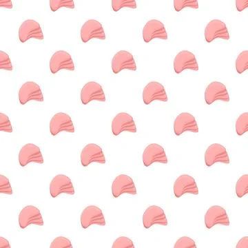 Sliced ham pattern creating a repeating food background Stock Illustration