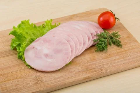 Sliced ham Foto stock