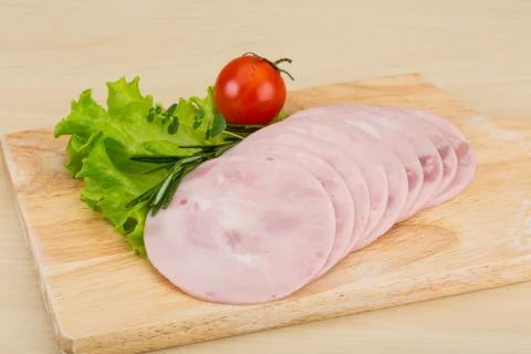 Sliced ham Stock Photos