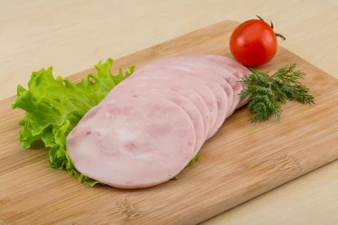 Sliced ham Stock Photos