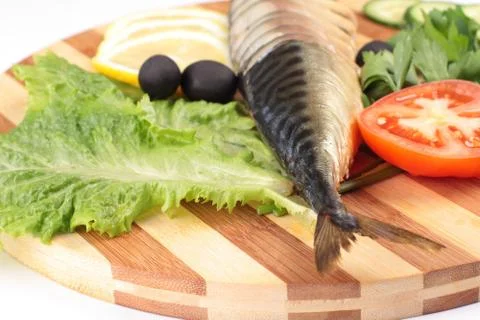 Sliced herring with vegetables Stock Photos