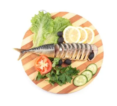 Sliced herring with vegetables Stock Photos