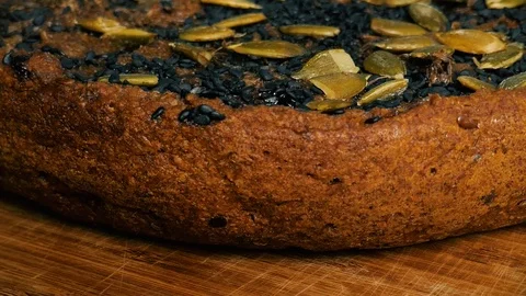 Sliced homemade baked bread Stock Footage 125444268
