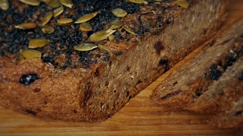 Sliced homemade baked bread Stock Footage 125444966
